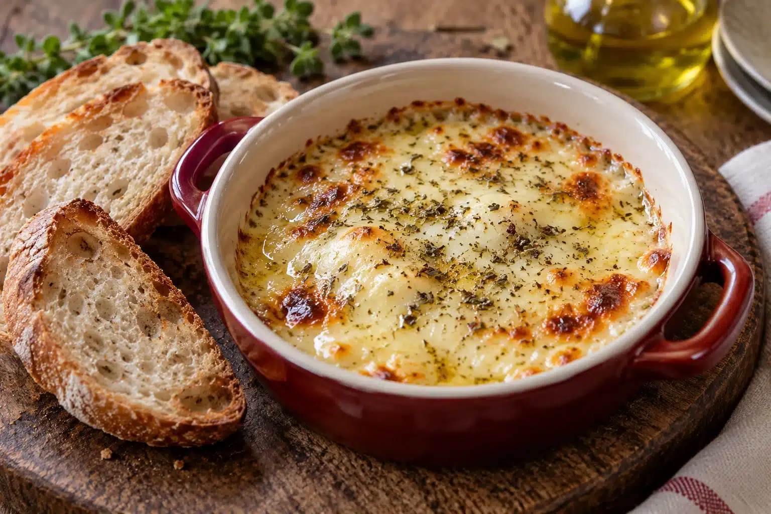 Provolone fundido con orégano