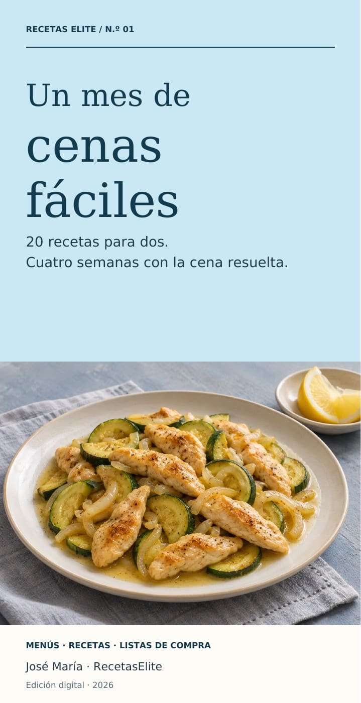 Portada de Un mes de cenas fáciles, revista de Recetas Elite