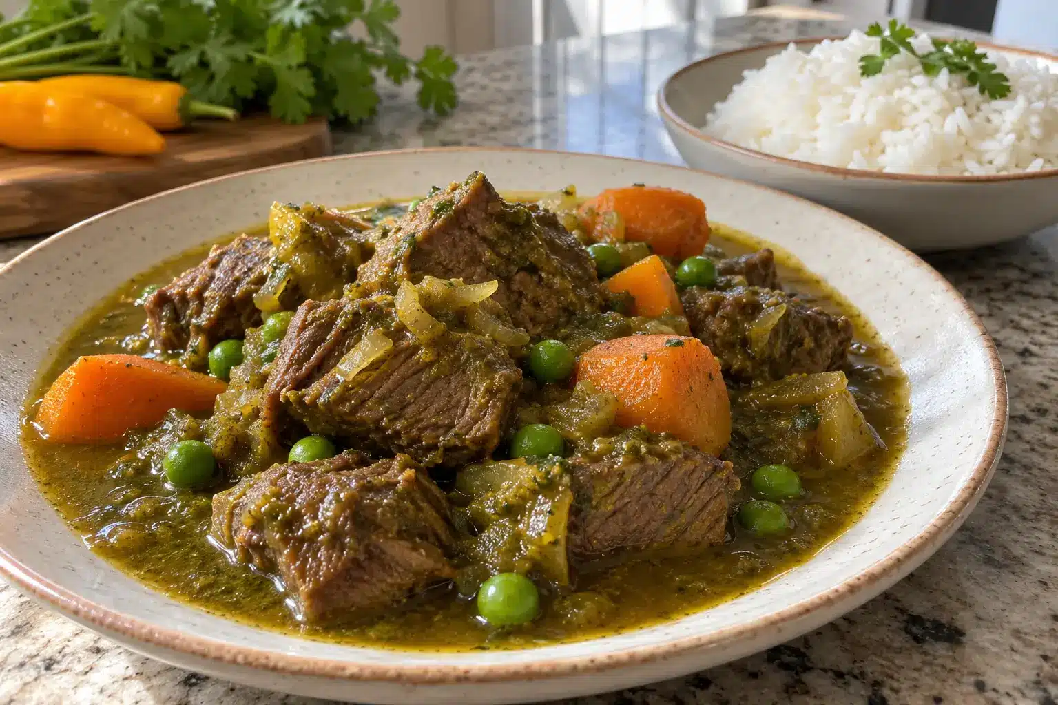 Seco de res terminado con carne tierna y salsa