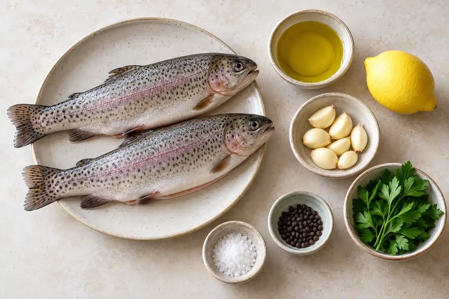 Ingredientes de trucha al ajillo